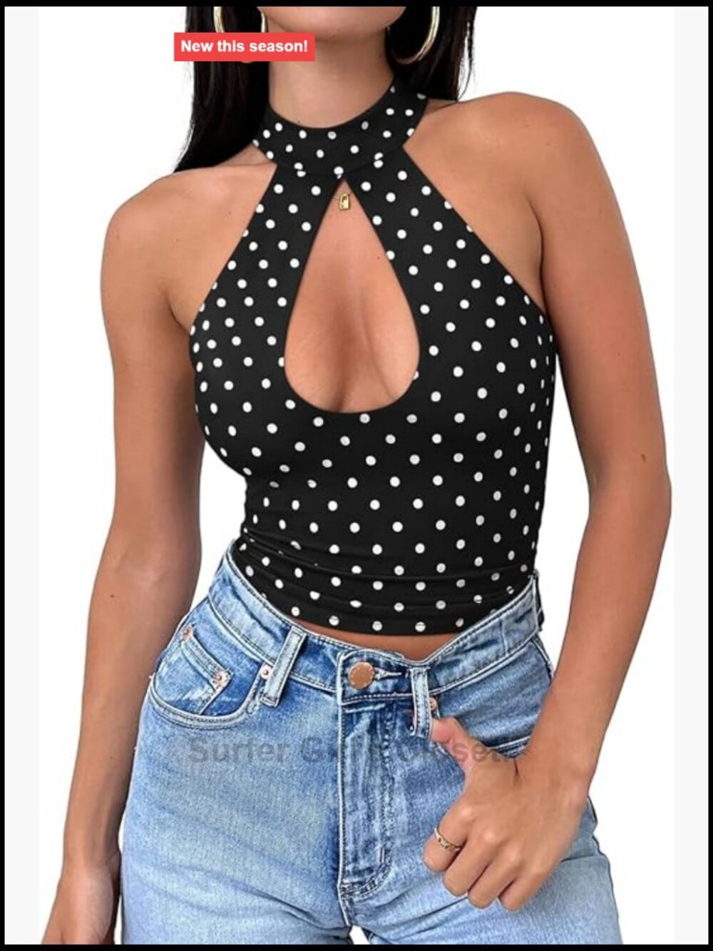 Women's Cut Out Halter Crop Top Y2K Going Out Tank